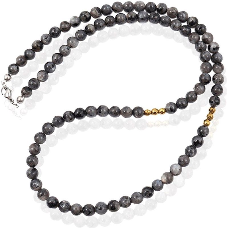 Memphis Accessoires Heren Ketting van Labradorite Kralen - Natuursteen - 6mm -50cm