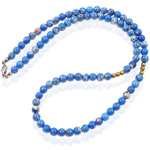 Memphis Accessoires Heren Ketting van Sodalite Kralen - Natuursteen - 6mm-60cm