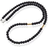 Memphis Accessoires Heren Ketting van Matte Agaat Kralen - Natuursteen - 6mm-50cm