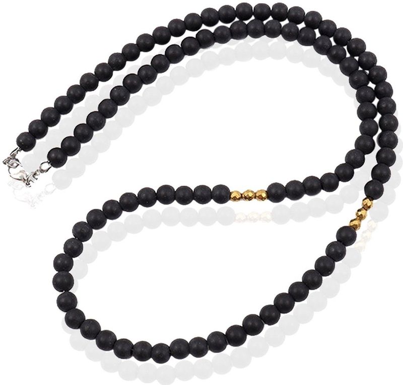 Memphis Accessoires Heren Ketting van Matte Agaat Kralen - Natuursteen - 6mm-50cm