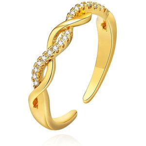 Cilla Jewels - Damesring - Verguld Edelstaal - Transparante Zirkonia