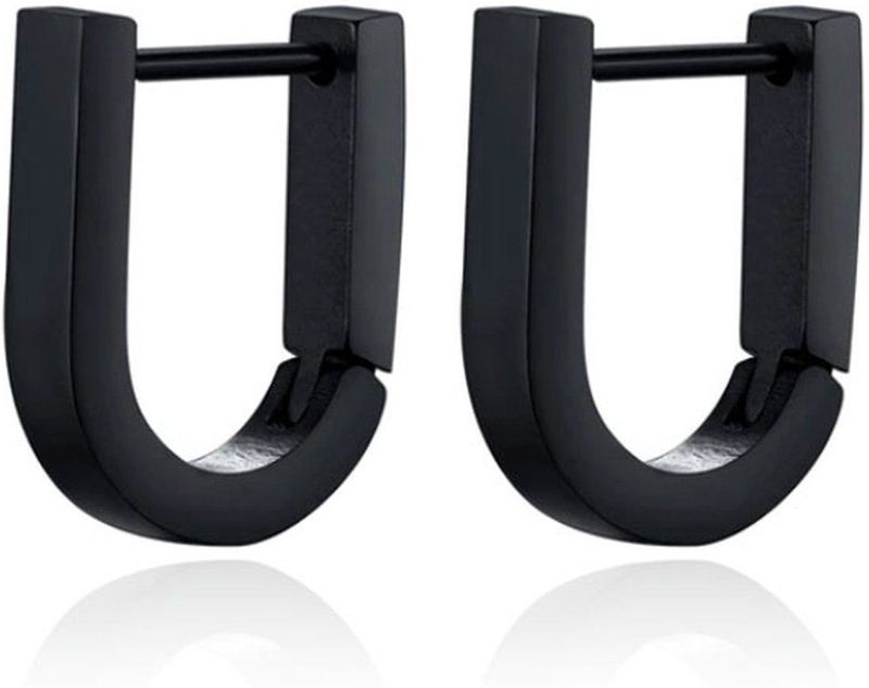 Heren Oorbellen LGT JWLS Geometric shape 1 - Zwart
