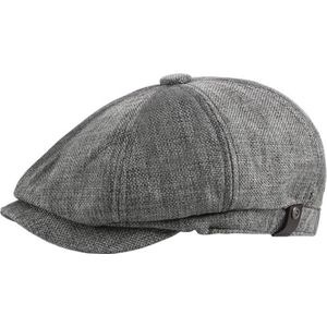 Vintage Stijl Donkergrijze Katoenen Baret voor Heren