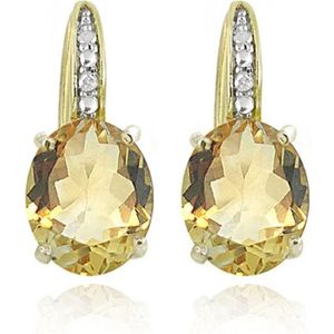 Cilla Jewels - Oorbellen - Goudkleurig - 925 Zilver - Citrine Steen