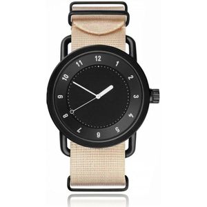 Retro Herenhorloge van LGT JWLS met Nylon Canvas Band Beige