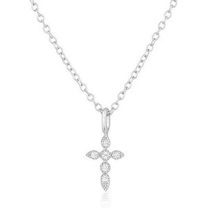 Elenza - Zilveren Ketting - Kruishanger - 925 Zilver - Diamantjes
