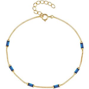 Elenza Goudkleurige Armband met Blauwe Stenen in 925 Sterling Zilver
