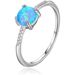 Zilveren ring met blauw opaal - Infinity 1 - Zilveren juwelen en sieraden