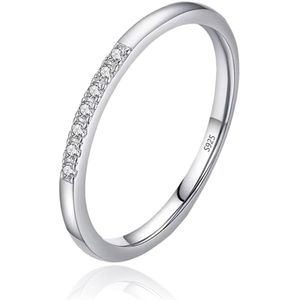 Elenza Sterling .925 Zilveren Band met Subtiele Zirkonia's-16mm