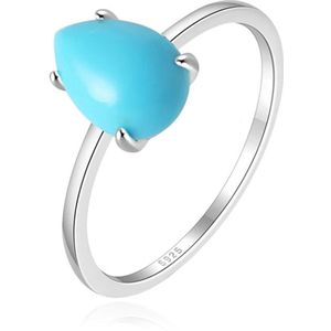 Elenza - .925 Zilveren Ring - Turquoise - Druppelvormige Steen