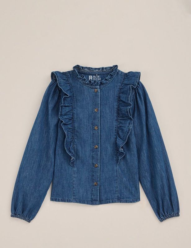 WE Fashion Meisjes denim blouse