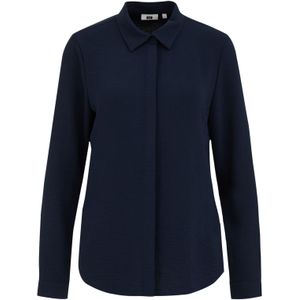 WE Fashion - Dames Blouse - Marineblauw - Gerecycled Polyester - Regular Fit