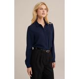 Blouse - Gerecycled Polyester - Regular Fit - Subtiele Structuur - Lange Mouwen