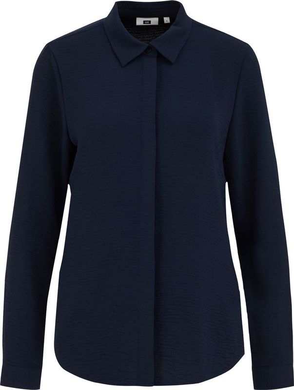 Blouse - Gerecycled Polyester - Regular Fit - Subtiele Structuur - Lange Mouwen