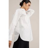 WE STUDIO - Gestreepte Blouse - Wit - Katoen - Lange Mouwen