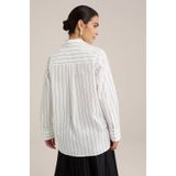 WE STUDIO - Gestreepte Blouse - Wit - Katoen - Lange Mouwen