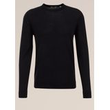 Fundamentals - Slim Fit Trui - Zwart - Merinowol