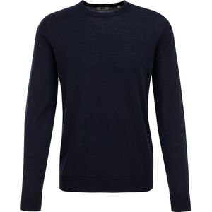 Fundamentals - Slim Fit Trui - Marineblauw - Merinowol