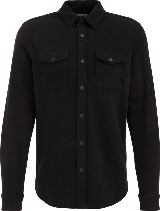 Fundamentals - Heren Regular Fit Overshirt - Zwart - Katoenmix