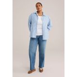 WE Fashion Dames T-shirt met driekwart mouwen - Curve