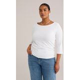 WE Fashion Dames T-shirt met driekwart mouwen - Curve