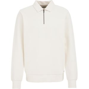 Sweater - Katoenmix - Regular Fit - Structuur - Ritssluiting - Polokraag - Langere Mouwen