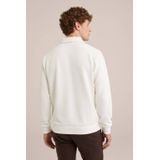 Sweater - Katoenmix - Regular Fit - Structuur - Ritssluiting - Polokraag - Langere Mouwen