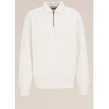 Sweater - Katoenmix - Regular Fit - Structuur - Ritssluiting - Polokraag - Langere Mouwen