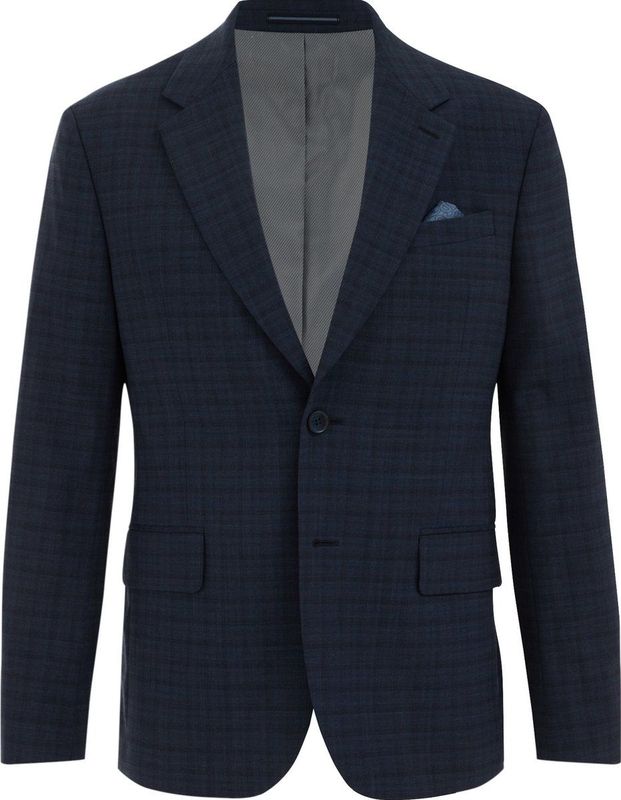 WE Fashion - Slim Fit Blazer - Donkerblauw - Wolmix