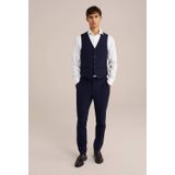 WE Fashion - Premium Slim Fit Gilet - Donkerblauw - Wolmix