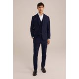 WE Fashion - Premium Slim Fit Gilet - Donkerblauw - Wolmix