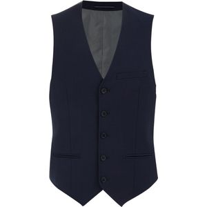WE Fashion - Premium Slim Fit Gilet - Donkerblauw - Wolmix
