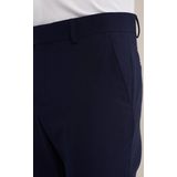 WE Fashion - Slim Pantalon - Donkerblauw - Wol