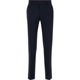 WE Fashion - Slim Pantalon - Donkerblauw - Wol