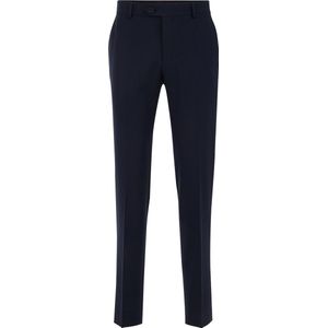 WE Fashion - Slim Pantalon - Donkerblauw - Wol