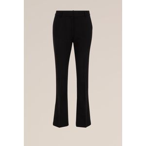 WE Fashion - Dames petite flared pantalon - Cropped - Zwart -  Maat: 32
