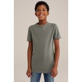 WE Fashion Jongens basic T-shirt met ronde hals