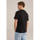 WE Fashion - Heren T-shirt - Zwart - 100% Katoen - Regular fit