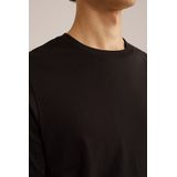 WE Fashion - Heren T-shirt - Zwart - 100% Katoen - Regular fit