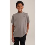 T-shirt - Effen - Katoen - Korte Mouwen - Slim Fit - Geborduurd Logo