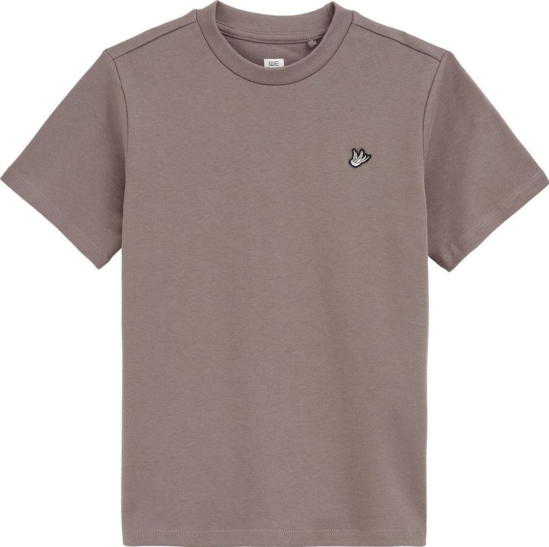 T-shirt - Effen - Katoen - Korte Mouwen - Slim Fit - Geborduurd Logo