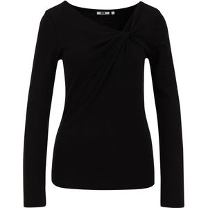 WE Fashion Dames T-shirt met knoopdetail