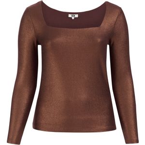 WE Fashion - Dames metallic top - Curve - Brons - Viscose