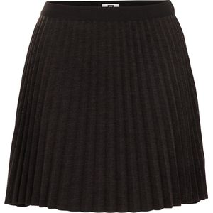 WE Fashion - Dames plissé rok - Regular fit - Donkergrijs -  Maat: S