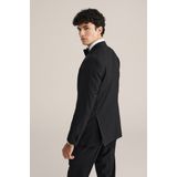 WE Fashion - Colbert - Zwart - Slim Fit - Polyester - Smokingkraag