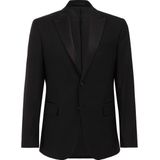 WE Fashion - Colbert - Zwart - Slim Fit - Polyester - Smokingkraag