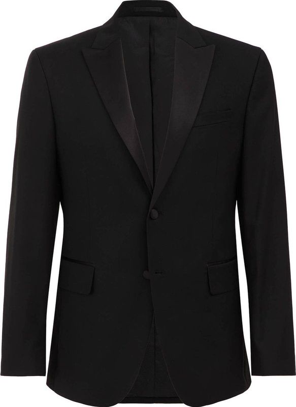 WE Fashion - Colbert - Zwart - Slim Fit - Polyester - Smokingkraag