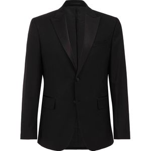 WE Fashion - Colbert - Zwart - Slim Fit - Polyester - Smokingkraag