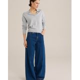 WE Studio - Dames Trui - Lichtgrijs - Wol - Regular Fit