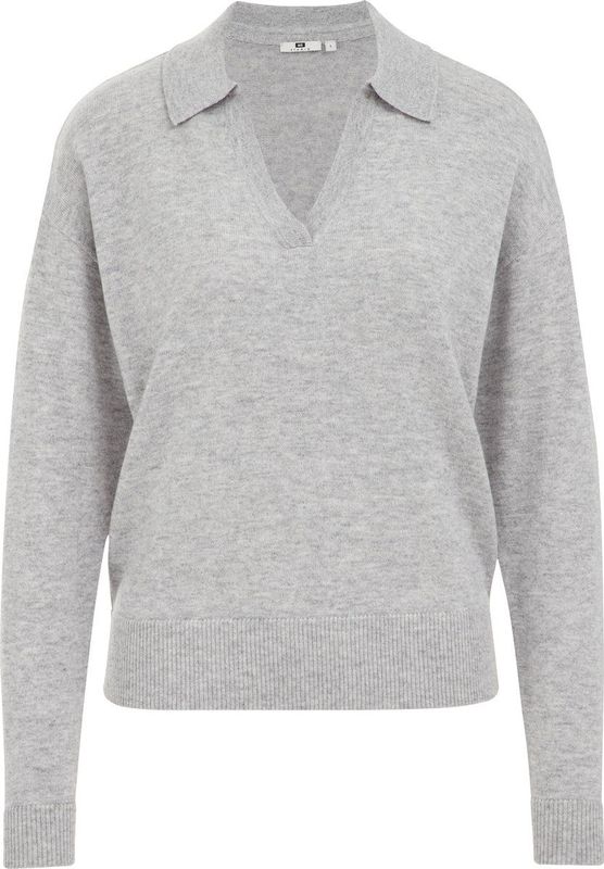 WE Studio - Dames Trui - Lichtgrijs - Wol - Regular Fit